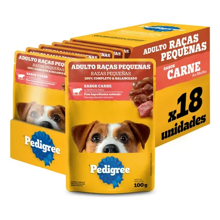 Ração Úmida Pedigree Raças Pequenas (18 sachês)